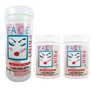 Face Print Makeup Removing Wipes: Three Canisters (80ct)