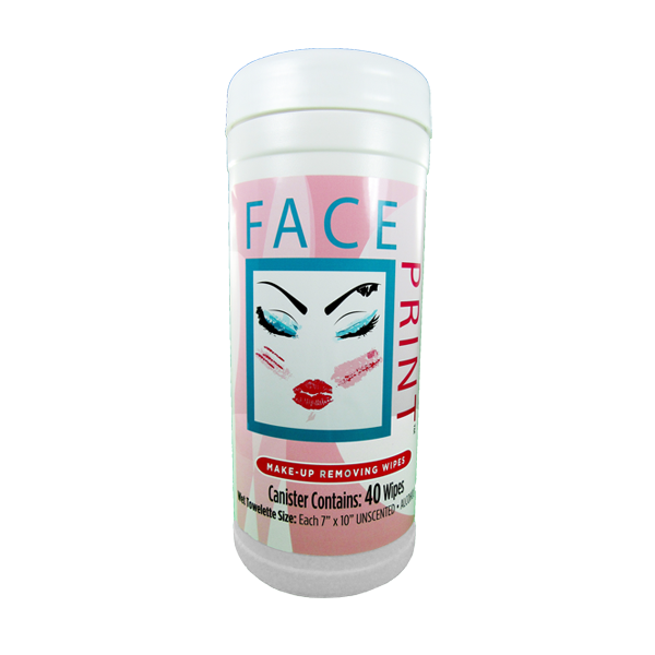Face Print Makeup Removing Wipes: One Canister (40ct)