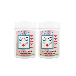 Face Print Makeup Removing Wipes: Two Canisters (40ct)