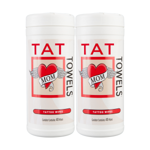 Tat Towels Moisturizing Tattoo Wipes™: Two Canisters (80ct)