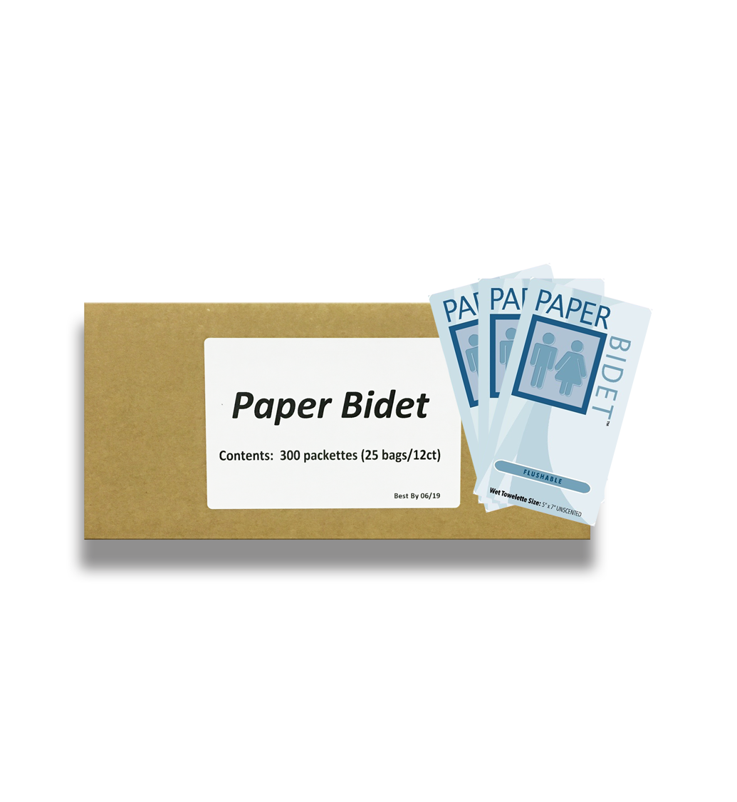 Paper Bidet Flushable Wipes™: Individual Packs – Case (300ct)
